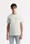 Men's Water Green Crew Neck Printed Bi-Stretch Interlock Regular Fit T-Shirt A51Y1044