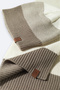 Men's Mink Colorblock Knitwear Scarf Beanie Set A42Y9224 - 3