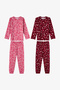 Girl Child Dusty Rose Mailing Friend Cotton Long Sleeve 2-Piece Pajama Set