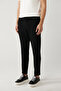 Men's Black Elastic Waist and Lace-Up Bi-Stretch Relaxed Fit Pants A41Y3232 - 3