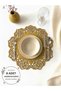 Mustard Yellow Suede Fabric Round Placemat American Serving Set of 8 35X35Cm