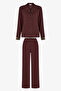 Brown Margot Snake Print Long Sleeve Shirt Pants Pajama Set - 6