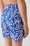 Blue Quick Dry Geometric Printed Standard Size Children's Special Boxed Comfort Fit Swimsuit Sea Shorts - 7