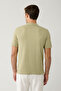 Men's Light Khaki Apaj Collar Textured Regular Fit Knitwear T-Shirt A41Y5066 - 5