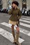 Khaki Waist-Tied Oversize Pocketed Shirt Mg2798