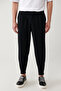 Men's Black Classic Waist Pleated Knitted Trousers A41Y3075 - 3