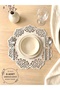 Beige (Dark Cream) Suede Fabric Round Placemat American Serving Set of 8 35X35Cm