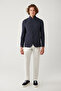 Men's Navy Blue Stand Collar Pocketed Unlined Lightweight Blazer Comfort Slim Fit Jacket A41Y4028 - 6