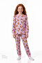 Girl's Pink Friendly Capy Cotton Long Sleeve 2-Piece Pajama Set - 4