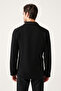 Men's Black Mono Collar Unlined Knitwear Detailed Jacket A31Y4001 - 4