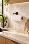 Square Adhesive Black Paper Roll Towel Holder, Napkin Holder, Adhesive Design, Bathroom Hanger - 4