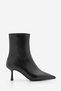 Women's Pointed Toe Goblet Heel Classic Thin Heeled Boots Tepon Black - 3