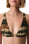 Cesira Deep V-Neck Zebra Patterned Glittery Bikini Top - 3