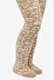 Girl's Pretty Leopard Towel Bitter Brown Pantyhose - 3