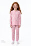 Girl's Pink Love&Peace Cotton Long Sleeve 2-Piece Pajama Set - 4