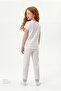 Girl's Lilac Diamond Short Sleeve 2-Piece Pajama Set - 4