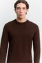 Men's Brown Crew Neck Plain Sweater B005021 - 2