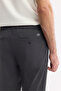 Men's Anthracite Elastic Waist Lace-Up Pleated Relaxed Fit Trousers A51Y3252 - 4