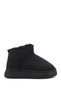 Women's Black Suede Thick-Soled Fur Boots