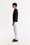 Men's Black Crew Neck Textured Rayon Non-Pilling Regular Fit Knitwear Sweater A51Y5156 - 3