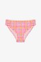 Girl's Pink Vicky Triangle Gingham Patterned Bikini Set - 2