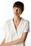 Off-White Sophia Satin Striped Short Sleeve Shirt Pants Pajama Set - 4