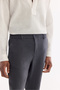 Men's Anthracite Elastic Waist 100% Linen Relaxed Fit Trousers B003032 - 4