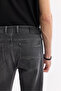 Men's Anthracite Classic Waist Cotton Stone Washed Berlin Slim Fit Jean Trousers A51Y3513 - 7
