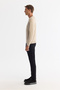 Men's Beige Viscose Crew Neck Knitwear Regular Fit Sweater B005132 - 2