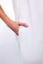 White Natural Linen Square Neck Long Dress - 5