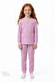 Girl's Pink Love&Peace Cotton Long Sleeve 2-Piece Pajama Set