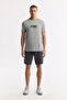 Men's Anthracite Elastic Waist Lace-Up Soft Touch Knitted Regular Fit Shorts A51Y3602