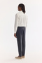 Men's Anthracite Elastic Waist 100% Linen Relaxed Fit Trousers B003032 - 6