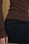 Women's V-Neck Long Sleeve Blouse Vesper Brown – Slim Fit, Fine Textured, Stretchy Cashmere Blend - 8