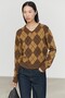 %100 yün Argyle triko kazak - 2