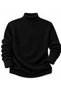 Men's Black Full Turtleneck Knit Sweater - 4