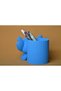3D Printed Knitted Pen Holder - Desktop Pen Organizer with Cute Characters - Blue - 2