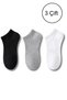 Men's Cotton Ankle Booties Socks 3 Pack Black - Gray - White - 2