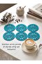 Blue Suede Fabric Round Charger American Service Set 6 Pieces 35x35cm - 5