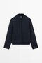 %100 yün cepli bomber ceket - 5