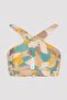 Multicolored Merry Patterned Halter Bikini Top - 6