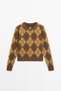 %100 yün Argyle triko kazak - 5