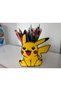 3D Printed Cute Electric Mouse Figurine Pen Holder - Yellow Desktop Organizer