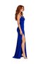 Vs-1028 Phil Saks Blue Cross Back Tie Straps Slit Maxi Dress - 3
