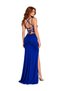 Vs-1028 Phil Saks Blue Cross Back Tie Straps Slit Maxi Dress - 2