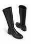 Women's Stretch Below-Knee Boots Thick-Soled Zippered Casual Long Boots