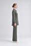 Stone Embellished Sleeves Cashmere Double Suit Khaki - 2