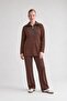 Sim Detailed Cashmere Double Set Brown