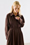 Pleated Waist Shirt Dress Brown - 4