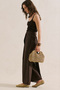 Linen Pants with Envelope Closure Acikahve - 3